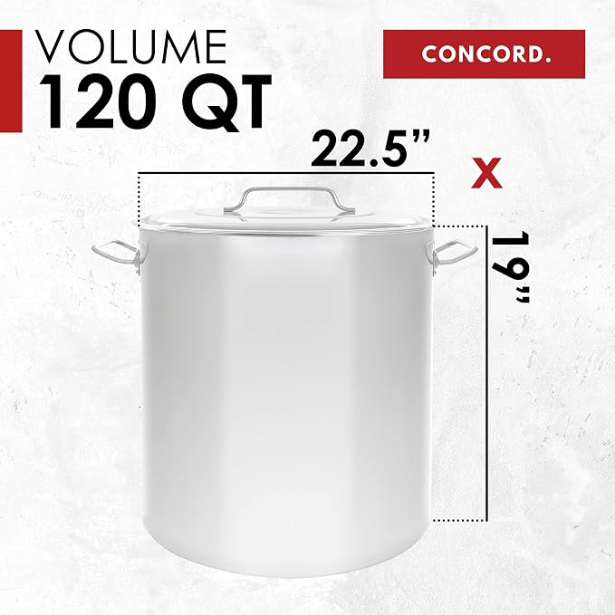Concord 120 Quart Stainless Steel Stock Pot Cookware