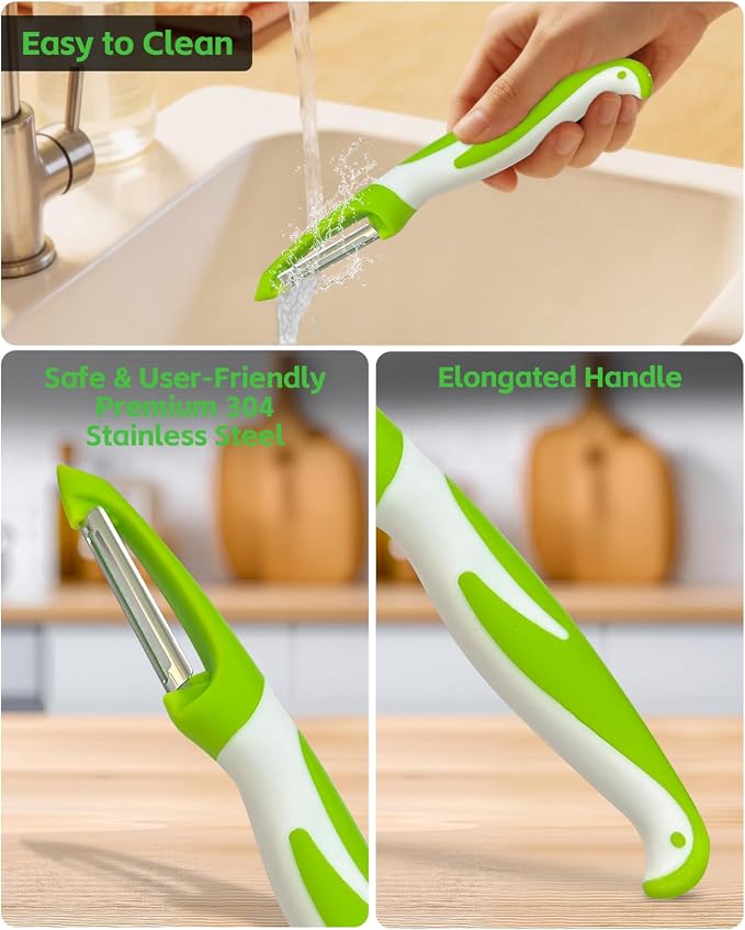 Vegetable Peeler for Kitchen, 3 in1 Potato Apple Peelers for Fruit Carrot Zucchini Cucumber Veggie Anti-Slip Handle, Y Vegetable Peeler 3 in 1 Serrated Blade and Standard Blades Spin Design (2PC)