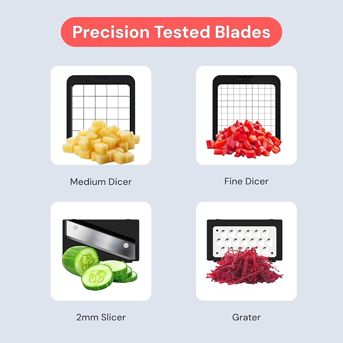 Fullstar Pro XL Vegetable Chopper & Mandoline Slicer w Pull-Out Catch Tray | 4 in 1 Veggie, Onion & Fruit Slicer, Dicer & Grater with Sharp Stainless Steel Blades - XL Food Prep Set (White)