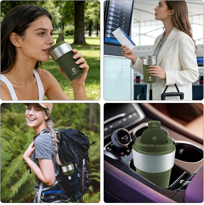 17oz Insulated Travel Coffee Mug, Stainless Steel Cup with Leakproof Lid | 304 Double Wall Vacuum Steel, Long Heat & Cold Retention, 360° Leakproof, BPA-Free Reusable Tumbler, Fits Car Cup Holders