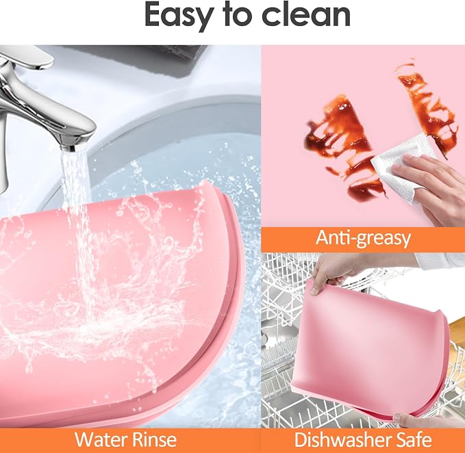 Silicone Coffee Maker Mat with Lip for Countertops, 24'' x 16'', Pink | Multi leak-proof coffee tray for countertop, non-slip silicone mat fits most coffee makers & espresso machines, wipe-clean