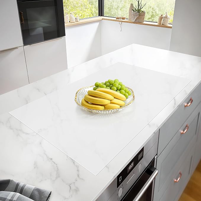 Silicone Mats for Kitchen Counter Heat Resistant Countertop Protector | 25'' X 17", White | Non-Slip Table Mat Desk Saver Pad, Non-Stick Reusable Pastry Mat, Silicone Placemat, Craft Mat