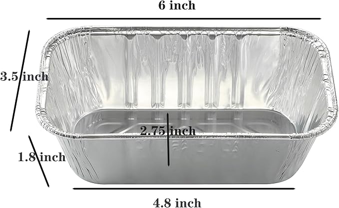 Waytiffer 100 Pack 1Lb mini Loaf Pans Disposable Aluminum Foil Bread Tins | Heavy Duty Disposable Aluminum Foil Bread Tins Standard Size 6" X 3.5" X 2.5" Oven Safe Sturdy Small Bread Tin Pans Loaf Pans