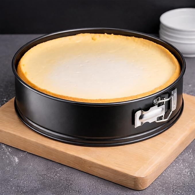 9 Inch Springform Cheesecake Pan with Lid and Protector Leakproof Spring Form Pan for Nonstick Cheesecake Travel Friendly Carbon Steel Bakeware for Pie Cake Pizza (9 inch)