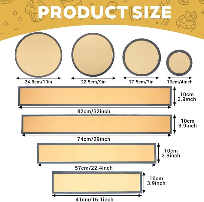4 Set Silicone Baking Mat for 4, 7, 9,10Inch Springform Pan Protector Prevent Cake from Sticking to Bottom and Side Easy Clean Nonstick Silicone Liners for Baking Cheesecake Pan(Gray)