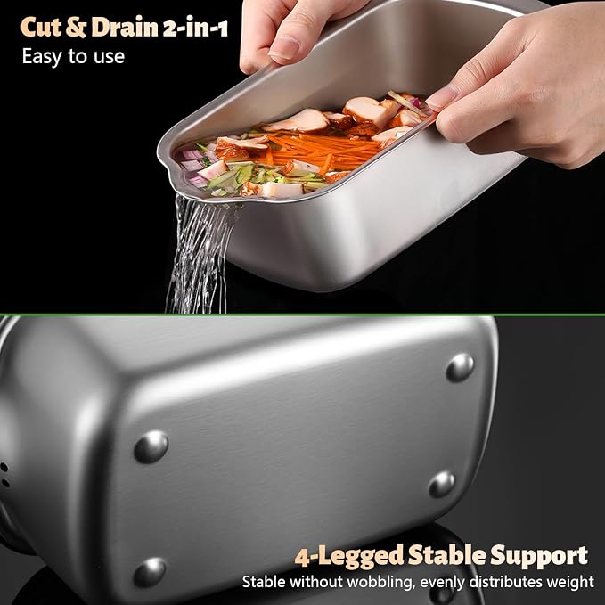 10 in1, 8 Blade Vegetable Chopper Food Grade Stainless Steel, Onion Mincer, Cutter, Dicer, Egg Slicer with Container, French Fry Cutter Potato Slicer, Home Essentials, Salad Chopper (Print Silver)