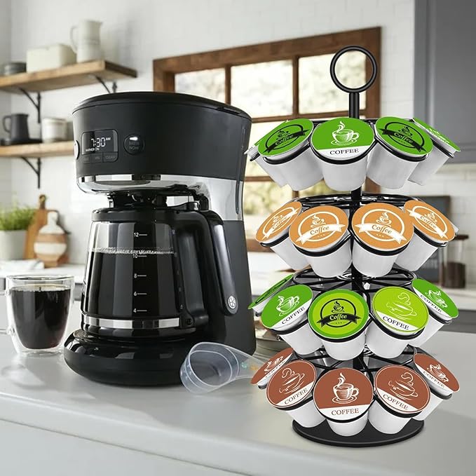 KIMIUP Coffee Pod Holder, K Cup Organizer Compatible with K-Cups(36 Pods) | Kitchen Detachable Coffee Pod Organizer for Countertop, Spins 360-Degrees