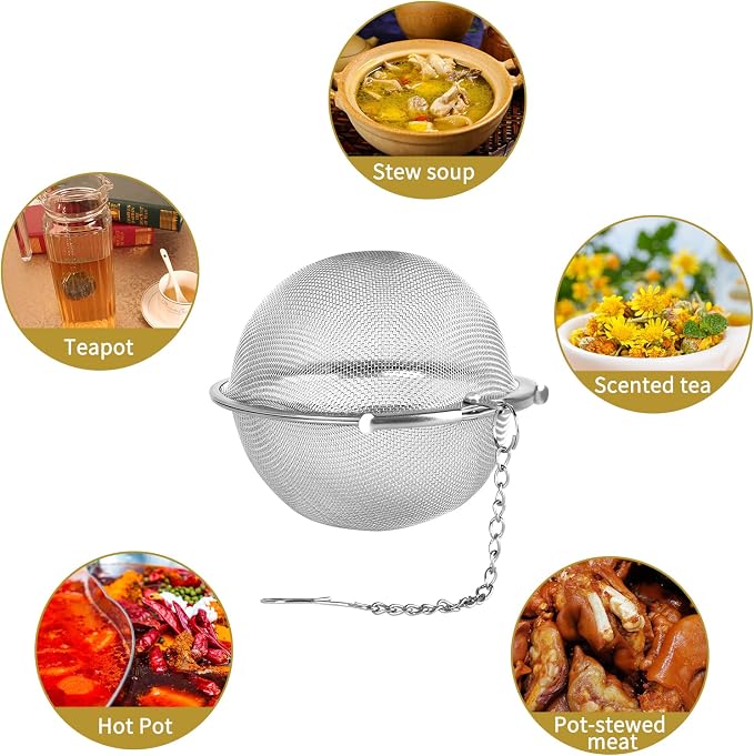 2pcs Stainless Steel Mesh Tea Ball 3.55 inches Tea Strainers | Teas Infuser Strainer Filters for Teas