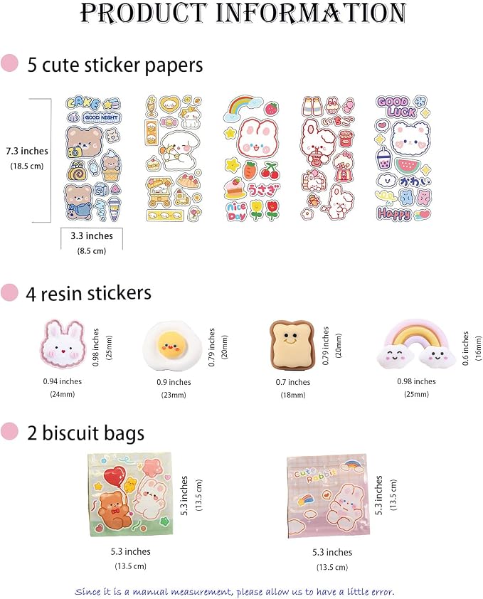 Kawaii Bento Box, Leakproof Lunch Box with Bag & Tableware