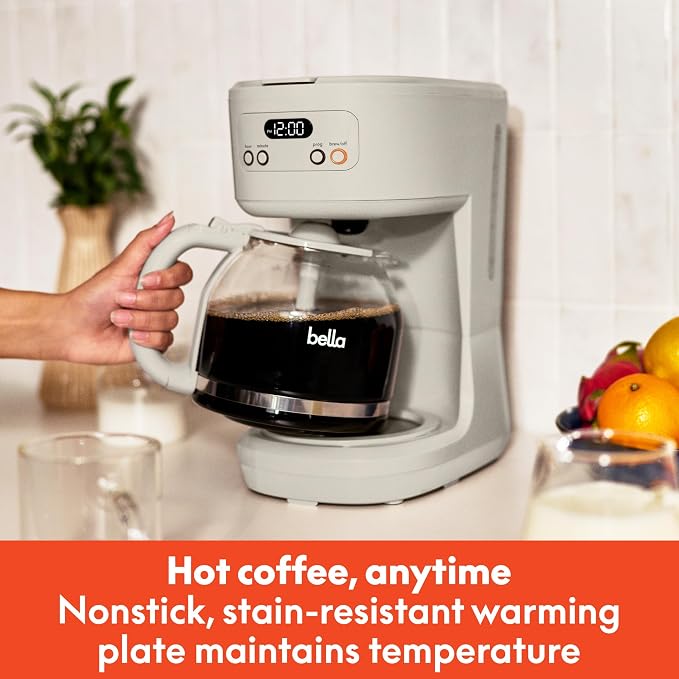 BREW 12-Cup Programmable Coffee Maker with No-Drip Glass Carafe, Oatmilk