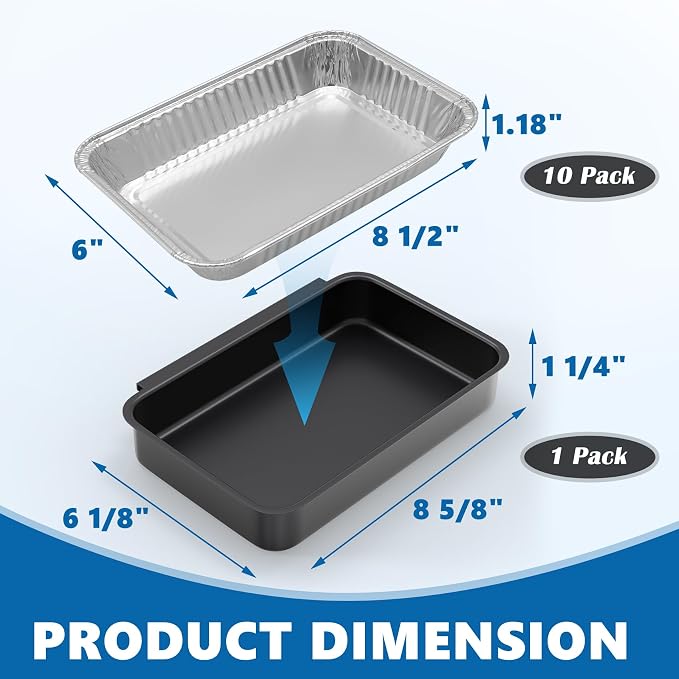 Grease Catch Pan Kit with 10 Liners for Weber Spirit & Genesis II, Black | 83156 Grill Grease Tray+6415 Disposable Foil Liner, for Weber Spirit e-310/210/220/320/330 & Genesis II e-310/315/325/330/335