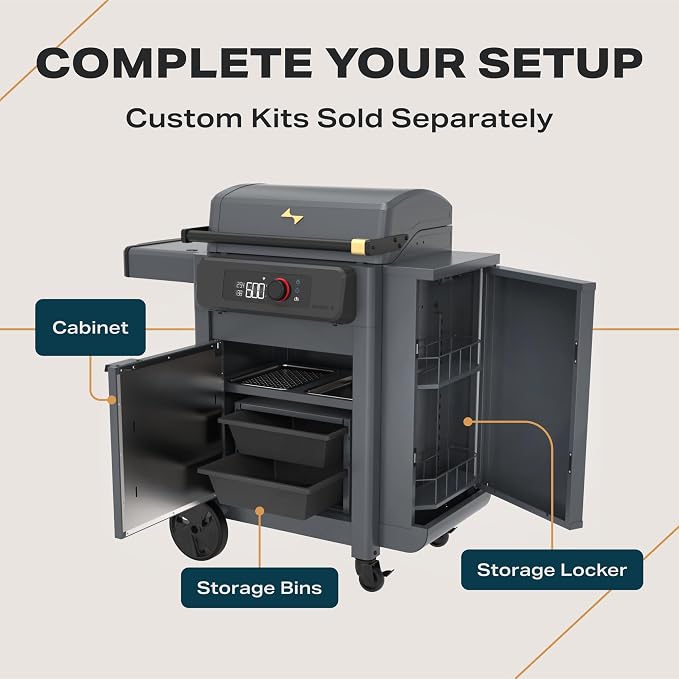 Current® Model G Smart Electric Griddle, Flat Top, Slate | Apartment-Friendly and Weather-Resistant; App-Connected Control from 200°F to 600°F for BBQs, Searing and Roasting.