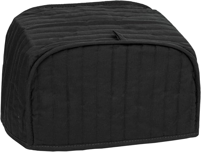 RITZ Premium Universal Two Slice Toaster Cover, 11.25" x 5.75" x 7", Polyester and Cotton Quilted, Fingerprint Protector, Super Soft Appliance & Dust Cover, Appliance NOT Included, Black