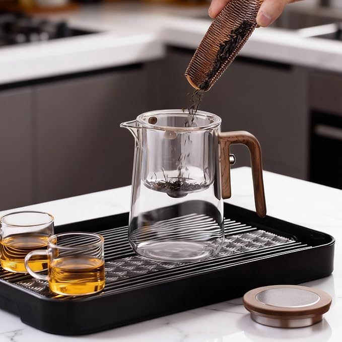 Enchanted Tea Pot, Magic Tea Pot for Loose Leaf Tea Steeper, Heat Resistant Borosilicate Glass Teapot with Tea Infuser, Ideal Gift for Tea Lovers - 27 oz (800 ml)