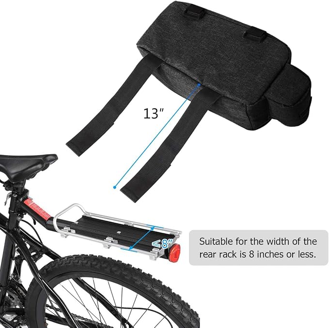 RAYMACE Bike Rear Rack Bag, Bike Trunk Cooler Bag | Bicycle Pannier for Warm or Cold Items(Black)