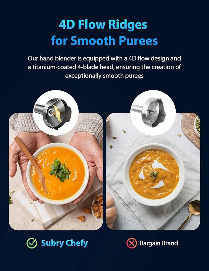 2025 New 1000W Immersion Blender Handheld – 25-Speed, Stainless Steel, Hand Blender, Corded Hand Mixer with Heavy-Duty Copper Brushless Motor & Gift Box (Black)
