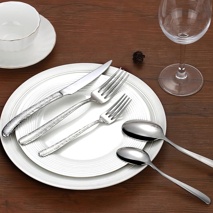 60 Piece Heavy Duty Stainless Steel Silverware Set for 12, Compralo Luxury Mirror Polish Cutlery Set Flatware Set for Formal Dining & Entertaining, Dishwasher Safe for Heavy Use