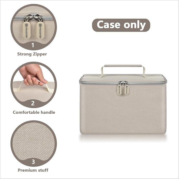 Hand Mixer Storage Case for KitchenAid 5, 6, 7 and 9 Speed Mixers | Portable Design With Carry Handle For Home Bakers, Kitchen Storage, Baking Classes And Travel, Beige - Case Only