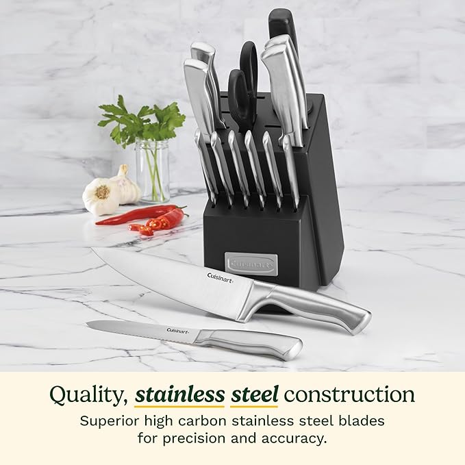 Cuisinart 15-Piece Stainless Steel Hollow Handle Block Set, C77SS-15PK (Pack of 2)
