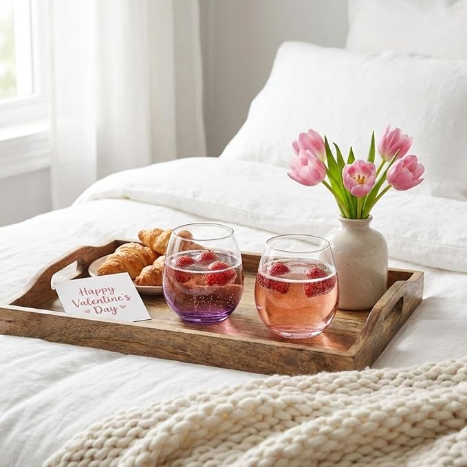 ColoVie Stemless Wine Glasses set of 6, Colored Cocktail Cups, Party Glass | 15oz Stemless Wine Glasses for Red wine, White wine, Sangria, Spritz, Colorful Glassware Set for Home bar, Weddings and Gifts