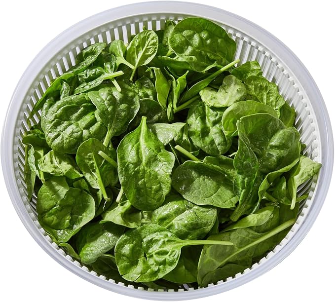Kitchen Details 2-Piece Salad Spinner Large Capacity Lettuce Spinner Vegetable Washer | 4.75 Liter Produce Dryer | Multi-Use Colander System