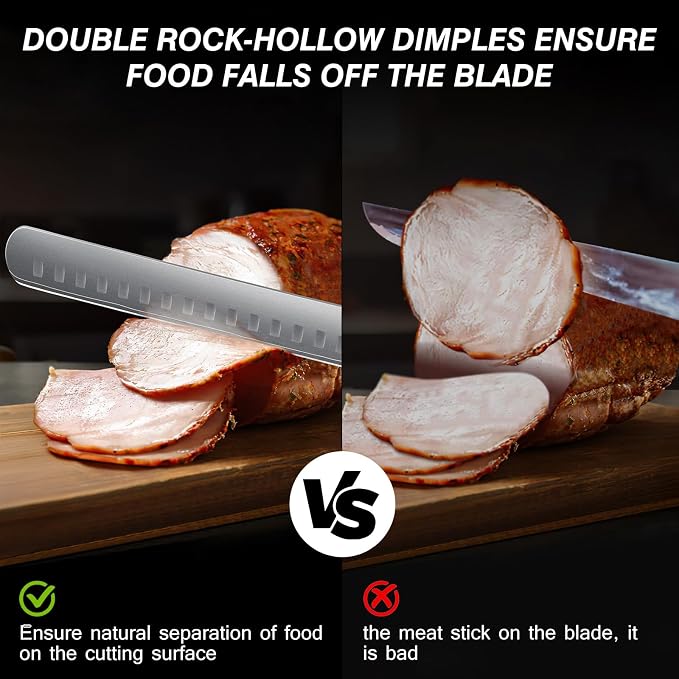 Brisket Slicing Knife, 11.6 Inch Carving Knife, Japanese High Carbon Steel Slicing Knives with VG10 Steel Core & G10 Handle, Full Tang Ultra Sharp Meat Cleaver for BBQ, Turkey, Roast, Brisket