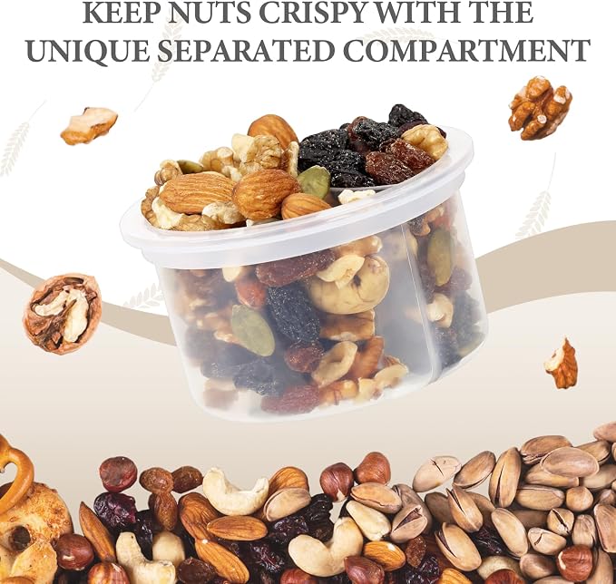 SOLIGT 2 Pack Overnight Oats Containers with Lids (White/Organic Green) | Folding Spoons and Divided Compartments for Fruit&Nuts, Small Glass 16oz Mason Jars for Oatmeal Yogurt Parfait