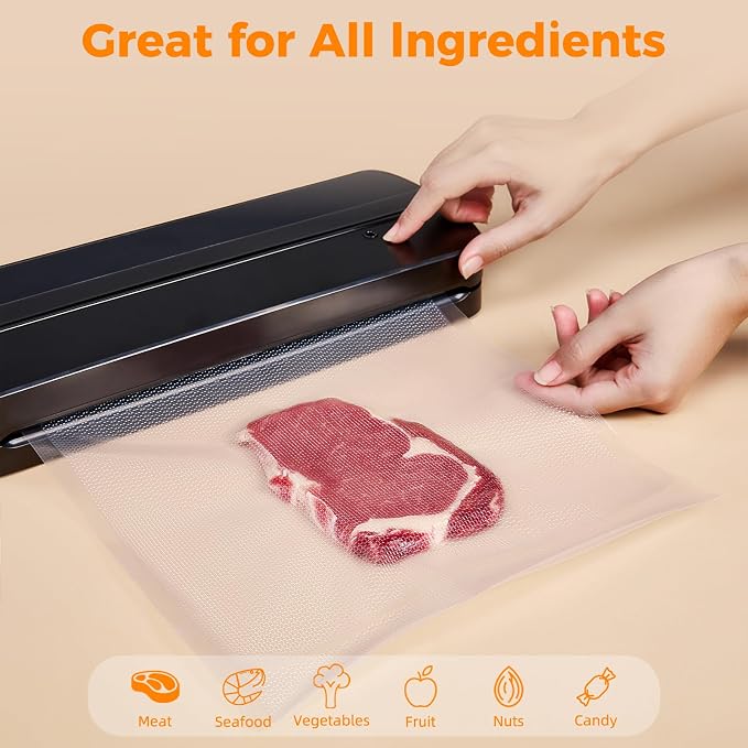 Wevac Vacuum Sealer Bags for Food 6x50 2 Rolls, Fit Food Saver Machines | Sous vide, Freezer Safe, BPA-free, Commercial Grade, Heavy Duty Vacuum Sael Bags for All Sealer Machines, Meal Prep Meat Fish