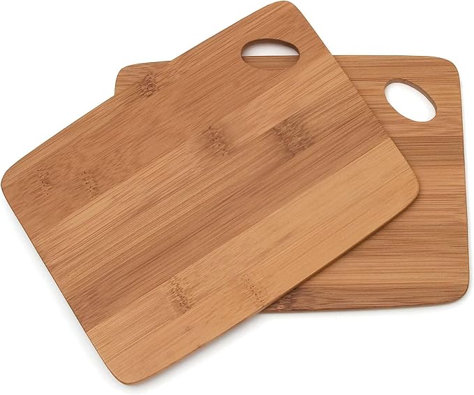 Lipper International 849 Bamboo Thin Cutting Board Set, Two 6 by 8-Inch Boards