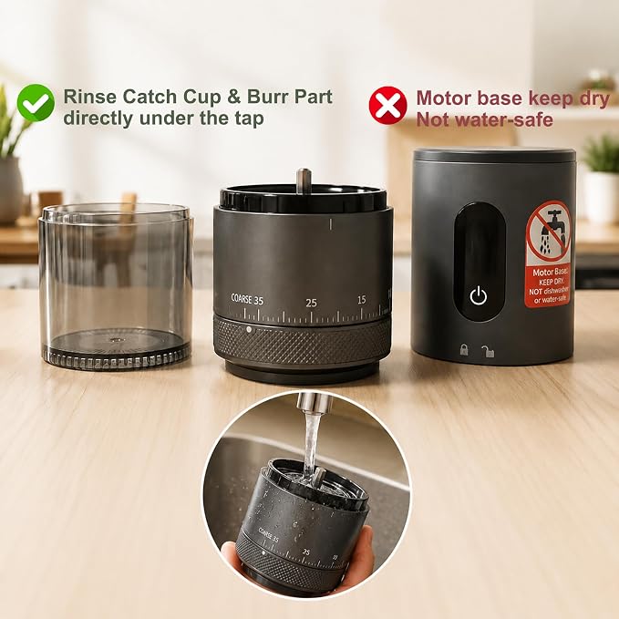 Portable Electric Burr Coffee Grinder -38 External Grind Settings - 1.7X Faster Grinding-Conical Ceramic Burrs&2000mAh Battery-Espresso Grinder for Travel, Camping, Home,Office