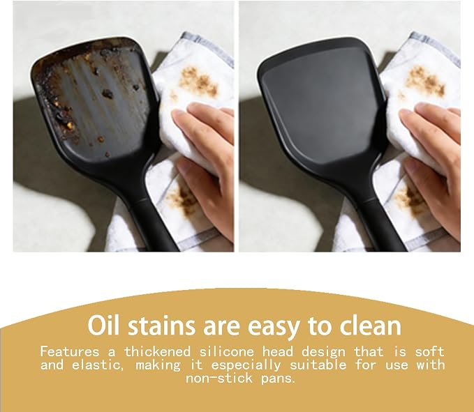 Silicone Utensils Set for Cooking - 12 Piece Set&BPA Free（Black） | Heat resistance: 446°F、dishwasher safe、non-toxic / BPA free、for nonstick cookware & baking