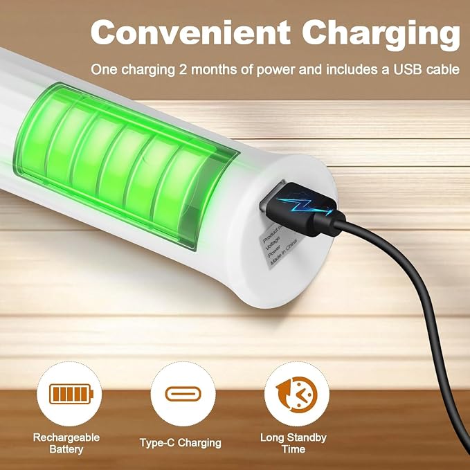 Rechargeable Milk Frother Handheld Electric Frother Wand Coffee Foam Maker with 2 Stainless Stee Whisks & 3 Speeds,Drink Mixer Handheld for for Latte, Cappuccino, Hot Chocolate, Matcha, Egg (White)