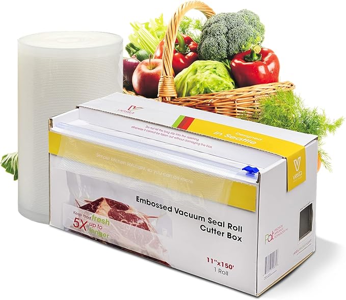 11" x 150' Vacuum Sealer Bags for Food Saver, Rolls with Cutter Dispenser | Commercial Grade Vacuum Sealer Rolls for Custom Sizing, BPA-Free, Ideal for Sous Vide Cooking, Meal Prep and Storage