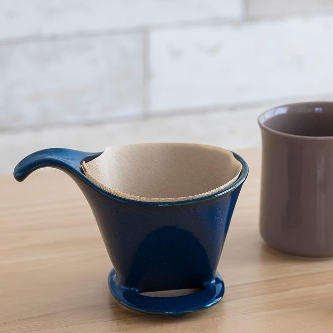ZERO JAPAN - Bee House Pour Over Coffee Dripper - Ceramic Coffee Maker with Elegant Peek Hole, Drip Cone Brewer Coffee Gifts, Brewing Accessories - Steel Gray, Standard Size
