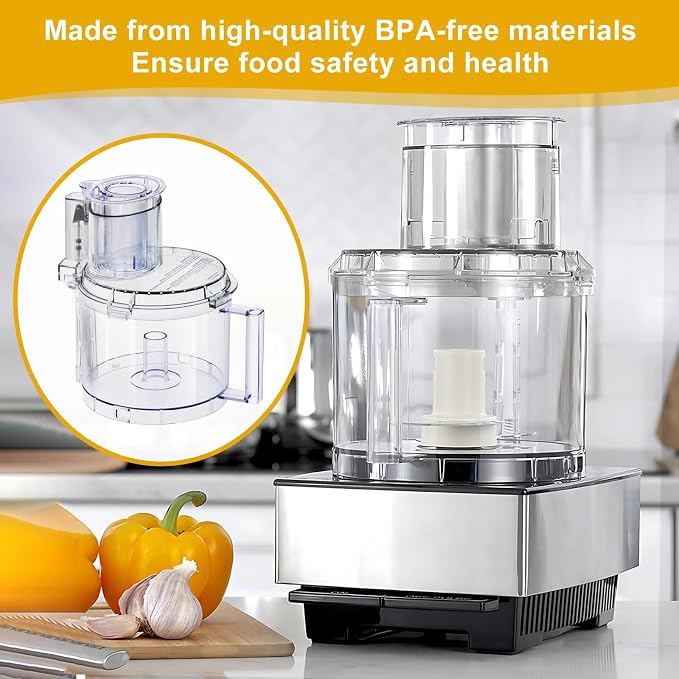 DLC-005AGTXT1 Replacement Food Processor Work Bowl, Contain: Pusher DLC-2014PT1, Small Pusher DLC-2014SPT1-1, Bowl Cover DFP-14NWBCT1 Fits All Cuisinart DFP-14 Models, 4-Piece Work Bowl Assembly Kit