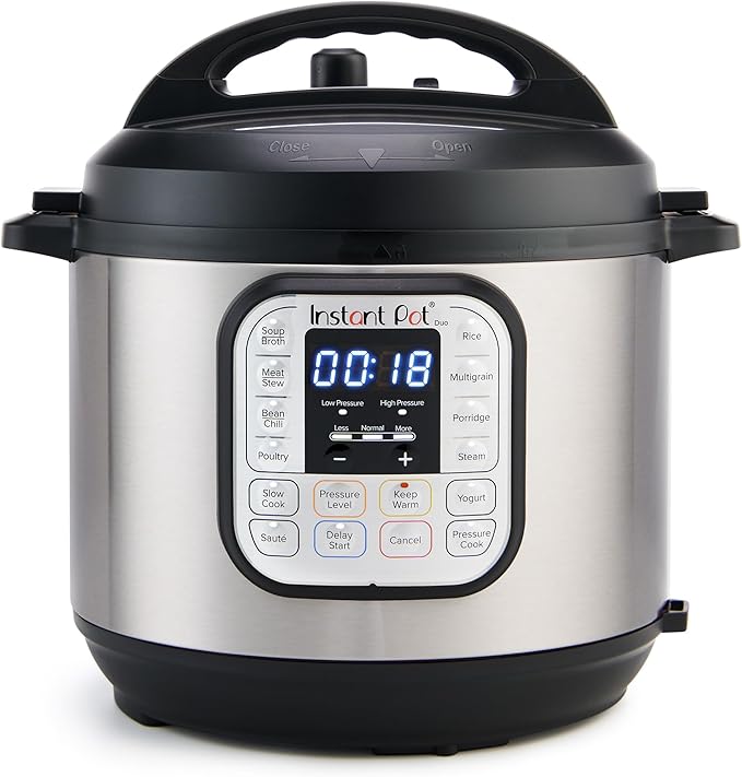 Instant Pot Duo 7-in-1 Electric Pressure Cooker, Slow Cooker, Rice, Steamer, Sauté, Yogurt Maker, Warmer & Sterilizer, Includes App With Over 800 Recipes, Stainless Steel, 6 Quart