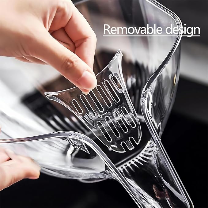 Multi-functional Drain Basket - 2024 New Fruit Cleaning Bowl with Strainer Container, Kitchen Sink Food Catcher Drainer Fruit Rinser Vegetable Washing Filter Bowl over the Sink Colander (2PCS, Clear)