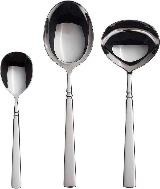 Oneida Easton 6-Piece Silverware Serving Set, Flatware | silver, dishwasher safe | heavy duty, cutlery set for kitchen and dining, serving utensil set, wedding silverware