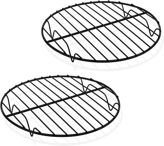 TeamFar Round Cooling Rack, 7.5" Non-stick Stainless Steel Baking Rack | 2 Pack Coated Cooking Wire Racks for Baking/Roasting/Steaming/Cooling, Healthy & Heavy-Duty, Oven Safe & Easy to Clean