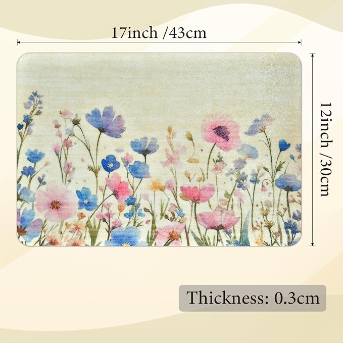 Vinyl Placemats Set of 6-12x17 Inch - Heat Resistant Washable Place Mats Waterproof Non-Slip Wipeable Table Mats for Dining Table Decor, Indoor/Outdoor Plastic Mat