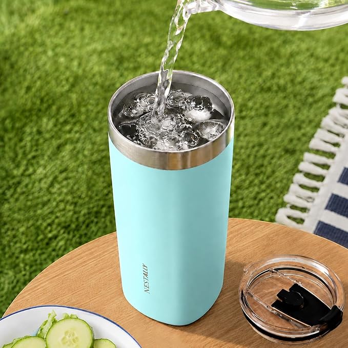 NESTALLY Crafted 20oz Stainless Steel Insulated Tumbler with Lid,Mint Green | Stainless Steel Double Wall Vacuum, BPA Free,Travel Coffee Mug Keeping Drink Cold & Hot,Gifts for Women Men Her Him