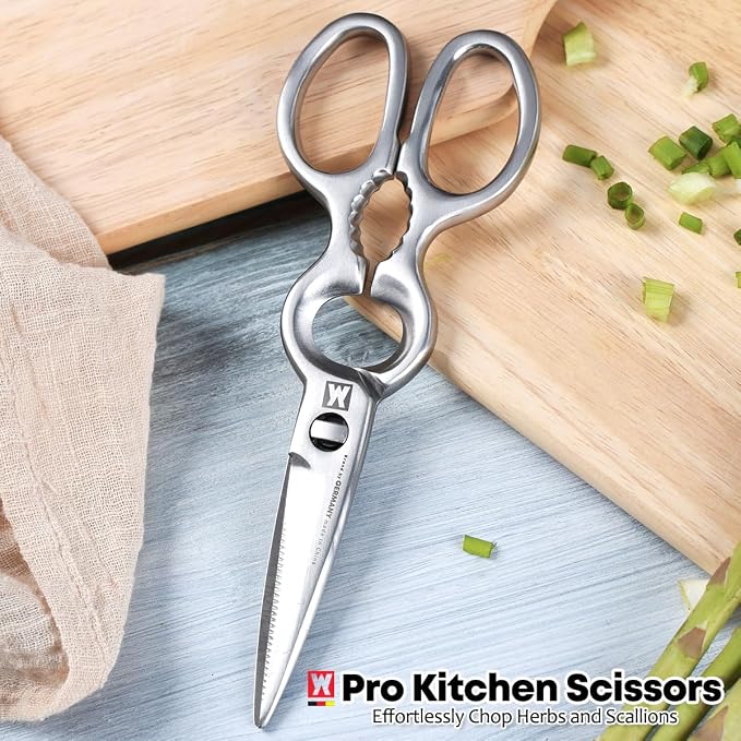 WAGENSTEIGER Kitchen Scissors, Multi-function Dishwasher Safe SUS403 Stainless Steel, Forged, Come Apart, Utility Shears, All Purpose for Cutting Food, Meat, Vegetable, Nutcracker (Food Scissors 1604)