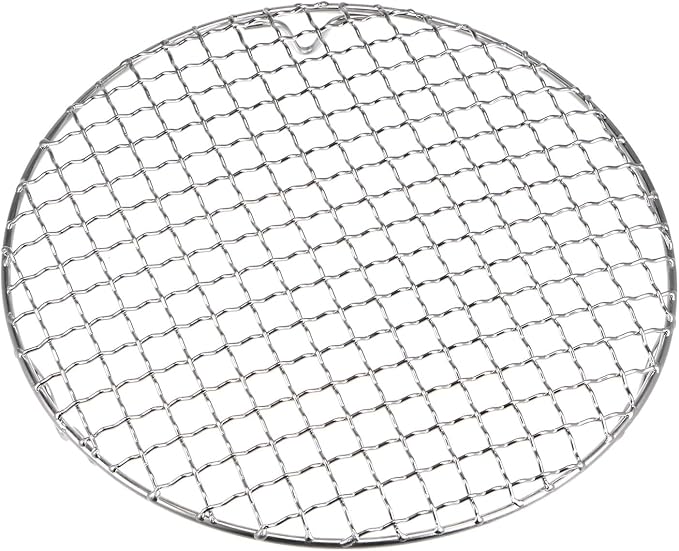 HARFINGTON Round Cooking Rack 8.3-inch 201 Stainless Steel Cross Wire Barbecue Grill Net with 20mm Legs for Cooking Baking Steaming BBQ