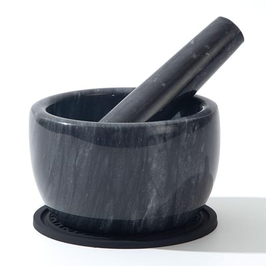 Pill Crusher, Mini Marble Mortar and Pestle Set, Pill Crusher Grinder Fine Powder, Arthritic Hands Pill Grinder (Large Size)