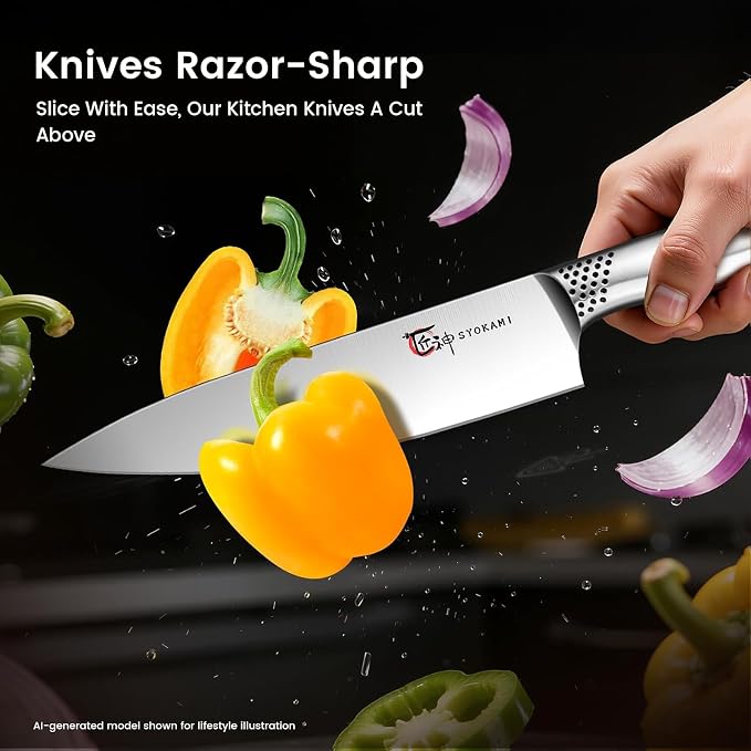 2026 Upgrade Japanese Kitchen Knife Set with Torii-Style Block | 14-Pieces Knife Set for Kitchen, German DIN1.4116 Steel, Ergonomic Handle, Sharp Edge, Magnetic Knife Holder, Ideal Gift