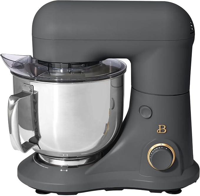 5.3 Qt Stand Mixer, 300W Electric Kitchen Mixer with 12 Speeds, Tilt Head Design, Stainless Steel Bowl, Dough Hook Whisk Beater Splash Guard (Oyster Gray)