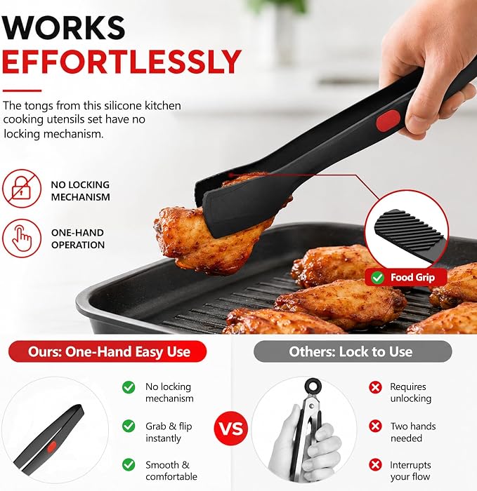 Silicone Spatula Turner Set of 5 for Nonstick Cookware, BPA Free | 600°F Heat Resistant, Flexible Spatulas for Flipping, Egg & Pancake, Non Scratch Kitchen Cooking Utensils, Dishwasher Safe