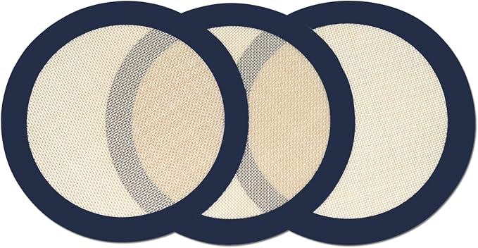 3Pcs Round Silicone Baking Mats, 8 inch Circle Mats for Cake Pan | Reusable, Easy to Clean, Nonstick
