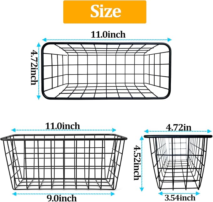 2 Set Adhesive Hanging Wall Basket Inside Cabinet Door Organizer,Wall Storage Basket-No Drilling Adhesive wall Basket for Cupboard Door,Space-Saving Small Hanging Baskets for Wall Mount Storage,Black