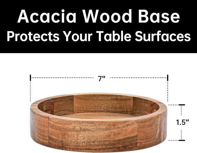KITEISCAT Extra Large Glass Salad Bowl Set - Party Salad Bowls with Acacia Wood Base and Serving Utensils - Elegant and Practical Kitchen Must-Have